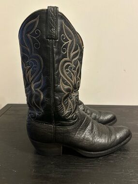 Dan Post Black Leather Round Toe Cowboy Boots Men’s Size 10 B